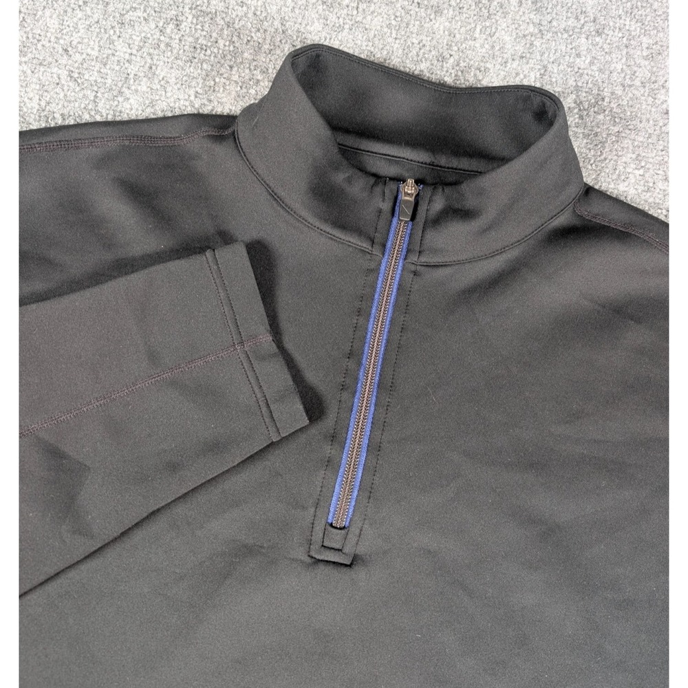 Untuckit Mazzano 1/4 Zip Pullover Mens XL Black Performance Long Sleeve